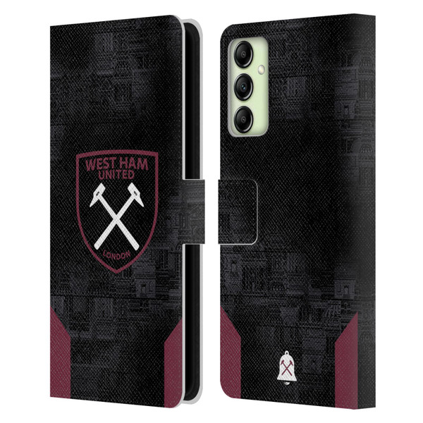 West Ham United FC 2024/25 Crest Kit Away Leather Book Wallet Case Cover For Samsung Galaxy A14 5G West Ham United FC 2024/25 Crest Kit Away Leather Book Wallet Case Cover For Samsung Galaxy A14 5G