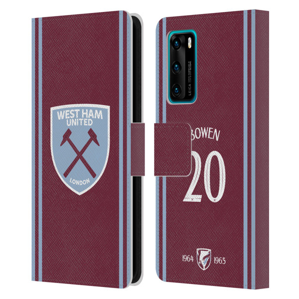 West Ham United FC 2024/25 Players Home Kit Jarrod Bowen Leather Book Wallet Case Cover For Huawei P40 5G
