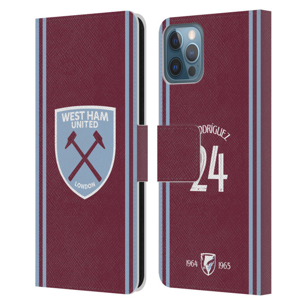 West Ham United FC 2024/25 Players Home Kit Guido Rodríguez Leather Book Wallet Case Cover For Apple iPhone 12 / iPhone 12 Pro West Ham United FC 2024/25 Players Home Kit Guido Rodríguez Leather Book Wallet Case Cover For Apple iPhone 12 / iPhone 12 Pro