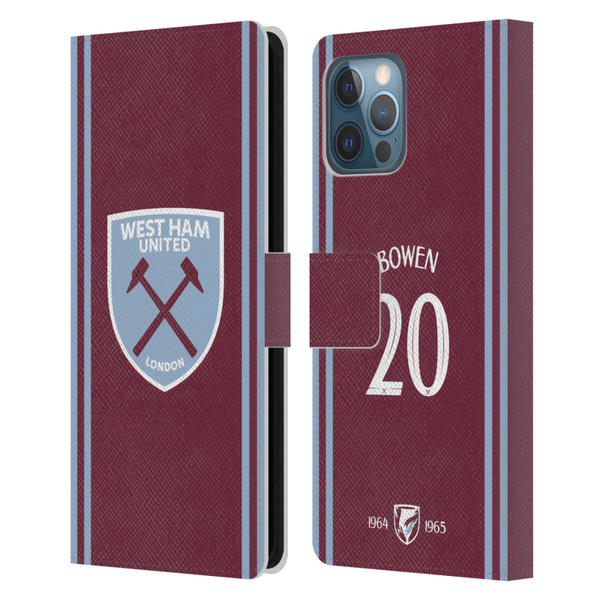 West Ham United FC 2024/25 Players Home Kit Jarrod Bowen Leather Book Wallet Case Cover For Apple iPhone 12 Pro Max West Ham United FC 2024/25 Players Home Kit Jarrod Bowen Leather Book Wallet Case Cover For Apple iPhone 12 Pro Max