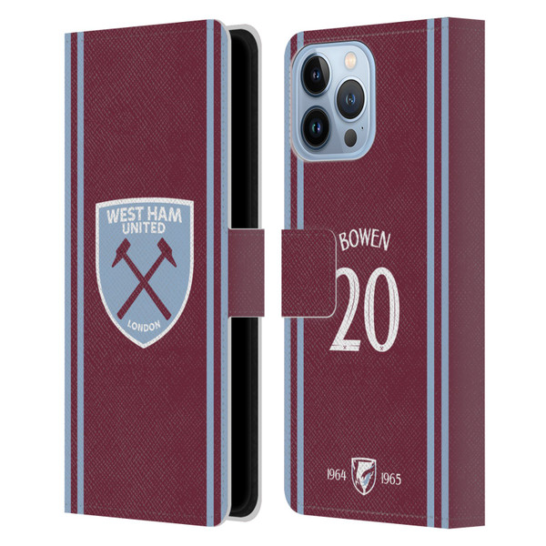 West Ham United FC 2024/25 Players Home Kit Jarrod Bowen Leather Book Wallet Case Cover For Apple iPhone 13 Pro Max West Ham United FC 2024/25 Players Home Kit Jarrod Bowen Leather Book Wallet Case Cover For Apple iPhone 13 Pro Max