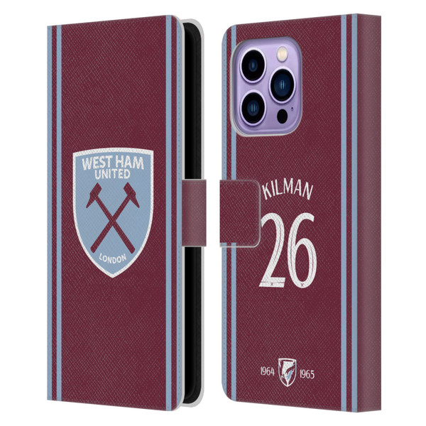 West Ham United FC 2024/25 Players Home Kit Maximilian Kilman Leather Book Wallet Case Cover For Apple iPhone 14 Pro Max West Ham United FC 2024/25 Players Home Kit Maximilian Kilman Leather Book Wallet Case Cover For Apple iPhone 14 Pro Max