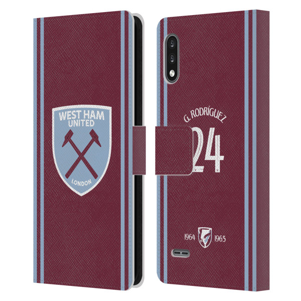 West Ham United FC 2024/25 Players Home Kit Guido Rodríguez Leather Book Wallet Case Cover For LG K22