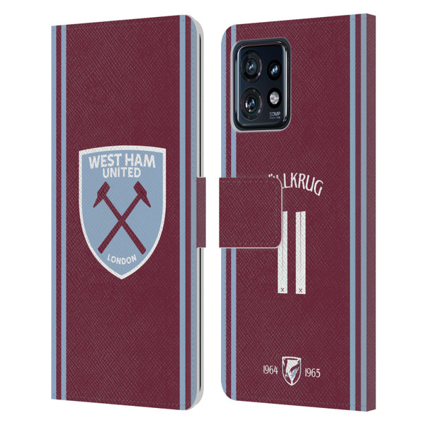 West Ham United FC 2024/25 Players Home Kit Niclas Füllkrug Leather Book Wallet Case Cover For Motorola Moto Edge 40 Pro/Plus 2023 West Ham United FC 2024/25 Players Home Kit Niclas Füllkrug Leather Book Wallet Case Cover For Motorola Moto Edge 40 Pro/Plus 2023