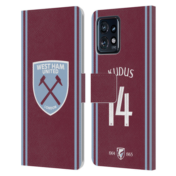 West Ham United FC 2024/25 Players Home Kit Mohammed Kudus Leather Book Wallet Case Cover For Motorola Moto Edge 40 Pro/Plus 2023 West Ham United FC 2024/25 Players Home Kit Mohammed Kudus Leather Book Wallet Case Cover For Motorola Moto Edge 40 Pro/Plus 2023