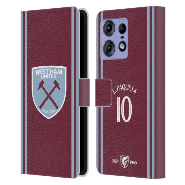 West Ham United FC 2024/25 Players Home Kit Lucas Paquetá Leather Book Wallet Case Cover For Motorola Edge 50 Pro West Ham United FC 2024/25 Players Home Kit Lucas Paquetá Leather Book Wallet Case Cover For Motorola Edge 50 Pro