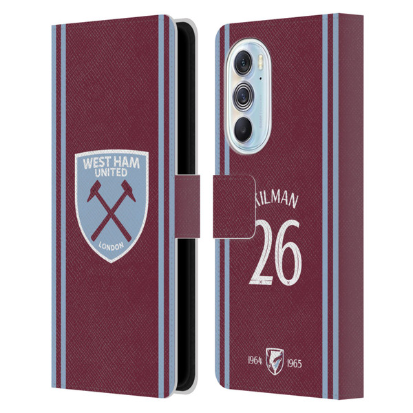 West Ham United FC 2024/25 Players Home Kit Maximilian Kilman Leather Book Wallet Case Cover For Motorola Edge X30