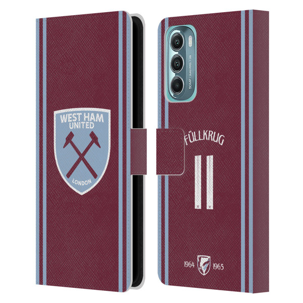 West Ham United FC 2024/25 Players Home Kit Niclas Füllkrug Leather Book Wallet Case Cover For Motorola Moto G Stylus 5G (2022) West Ham United FC 2024/25 Players Home Kit Niclas Füllkrug Leather Book Wallet Case Cover For Motorola Moto G Stylus 5G (2022)
