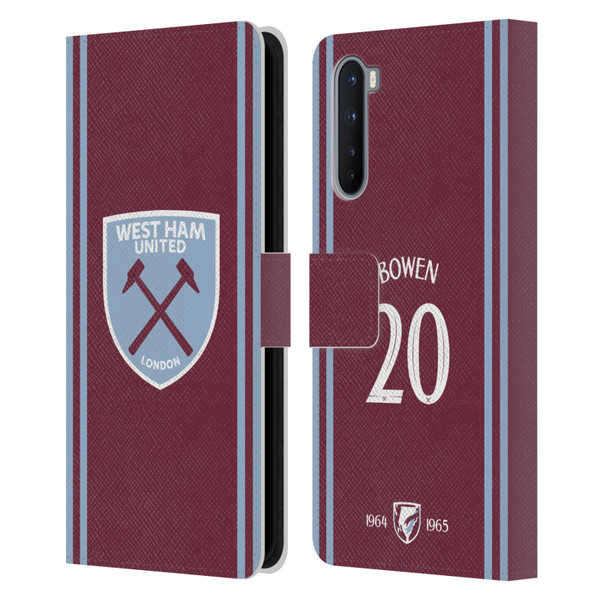 West Ham United FC 2024/25 Players Home Kit Jarrod Bowen Leather Book Wallet Case Cover For OnePlus Nord 5G
