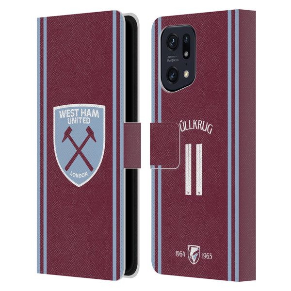 West Ham United FC 2024/25 Players Home Kit Niclas Füllkrug Leather Book Wallet Case Cover For OPPO Find X5 West Ham United FC 2024/25 Players Home Kit Niclas Füllkrug Leather Book Wallet Case Cover For OPPO Find X5