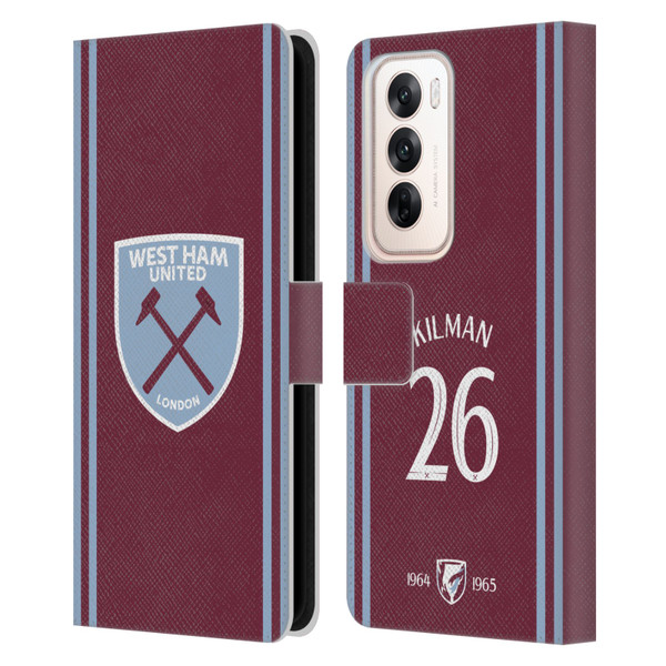 West Ham United FC 2024/25 Players Home Kit Maximilian Kilman Leather Book Wallet Case Cover For OPPO Reno12 5G West Ham United FC 2024/25 Players Home Kit Maximilian Kilman Leather Book Wallet Case Cover For OPPO Reno12 5G