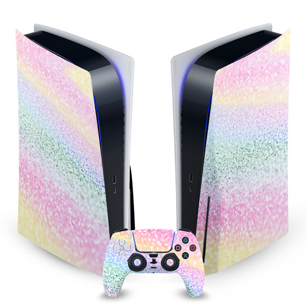 Monika Strigel Art Mix Unicorn Rainbow Vinyl Sticker Skin Decal Cover for Sony PS5 Disc Edition Bundle