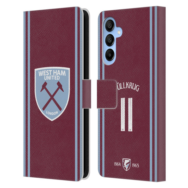 West Ham United FC 2024/25 Players Home Kit Niclas Füllkrug Leather Book Wallet Case Cover For Samsung Galaxy A16 5G