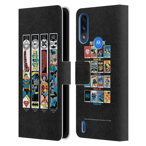 Justice League DC Comics 90th Anniversary Trinity Leather Book Wallet Case Cover For Motorola Moto E7 Power / Moto E7i Power