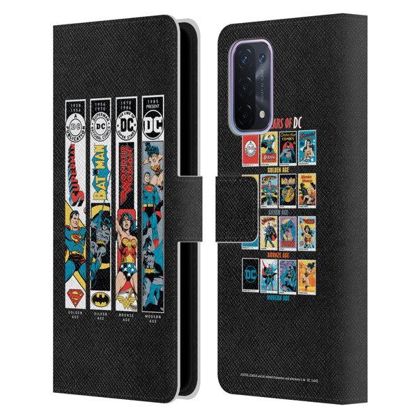 Justice League DC Comics 90th Anniversary Trinity Leather Book Wallet Case Cover For OPPO A54 5G