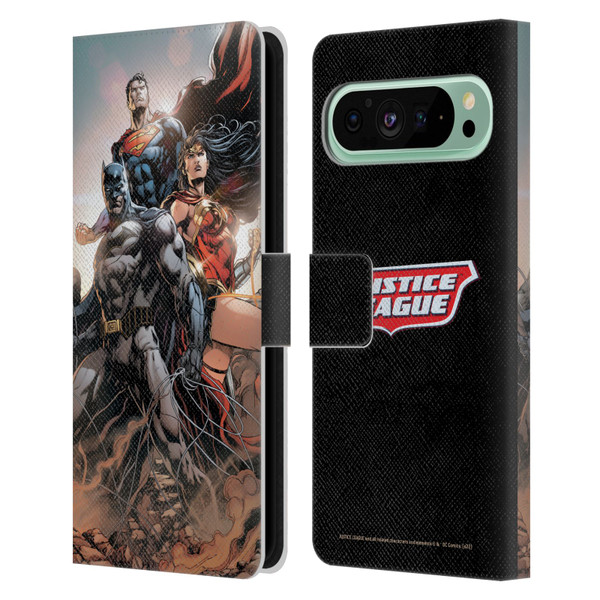 Justice League DC Comics Comic Book Covers Rebirth Trinity #1 Leather Book Wallet Case Cover For Google Pixel 9 Pro XL