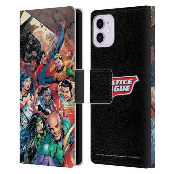 Justice League DC Comics Comic Book Covers #34 Group Leather Book Wallet Case Cover For Apple iPhone 11