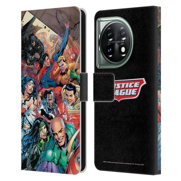 Justice League DC Comics Comic Book Covers #34 Group Leather Book Wallet Case Cover For OnePlus 11 5G
