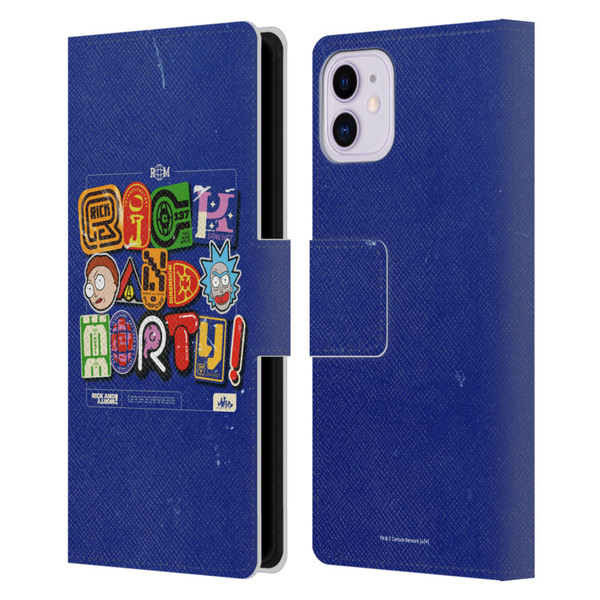 Rick And Morty Duo Graphics Typography Leather Book Wallet Case Cover For Apple iPhone 11
