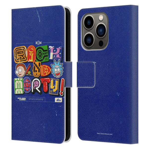 Rick And Morty Duo Graphics Typography Leather Book Wallet Case Cover For Apple iPhone 14 Pro