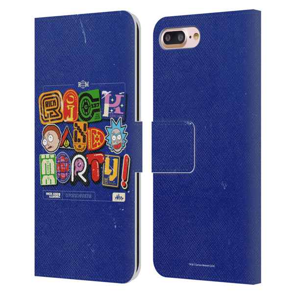 Rick And Morty Duo Graphics Typography Leather Book Wallet Case Cover For Apple iPhone 7 Plus / iPhone 8 Plus