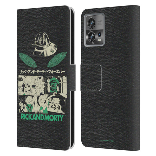 Rick And Morty Duo Graphics Portals Leather Book Wallet Case Cover For Motorola Moto Edge 30 Fusion