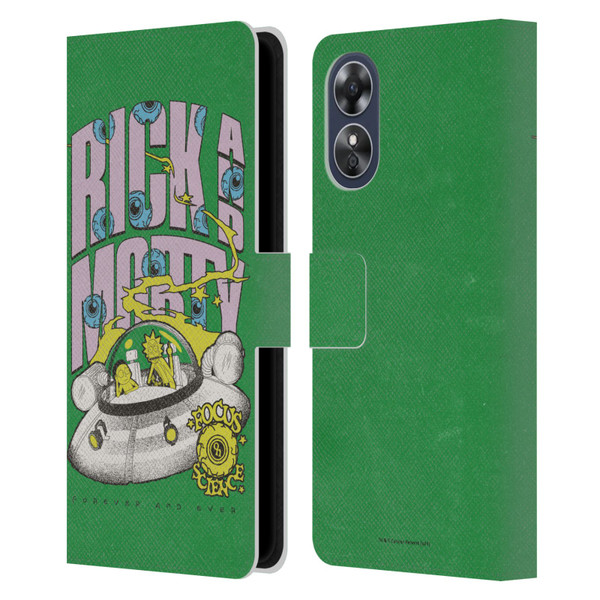 Rick And Morty Duo Graphics The Space Cruiser Leather Book Wallet Case Cover For OPPO A17