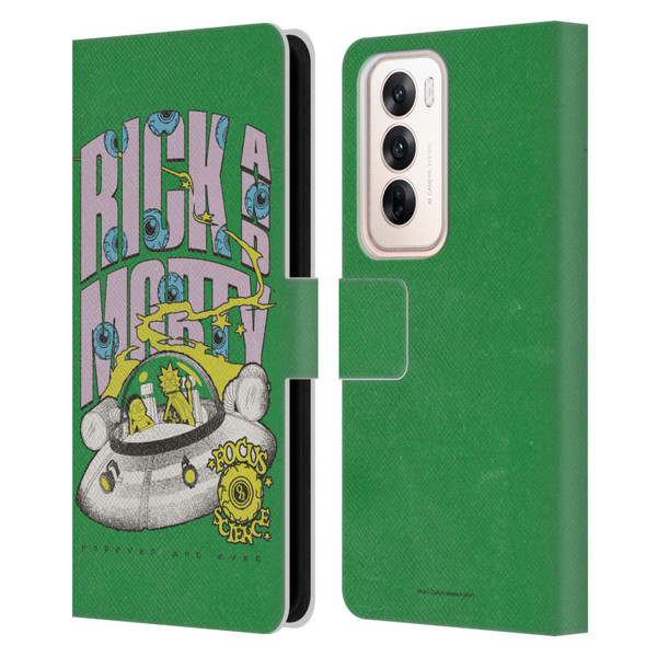 Rick And Morty Duo Graphics The Space Cruiser Leather Book Wallet Case Cover For OPPO Reno12 5G
