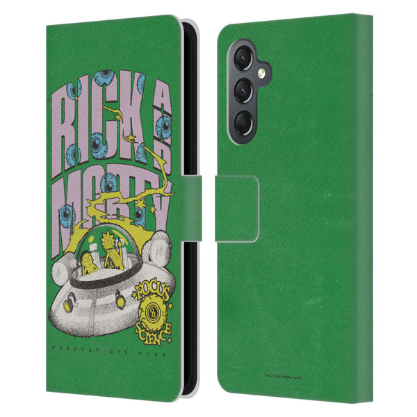 Rick And Morty Duo Graphics The Space Cruiser Leather Book Wallet Case Cover For Samsung Galaxy A25 5G