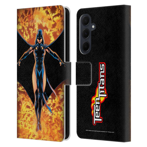 Justice League DC Comics Teen Titans Comic Art #8 Raven Leather Book Wallet Case Cover For Samsung Galaxy A35 5G