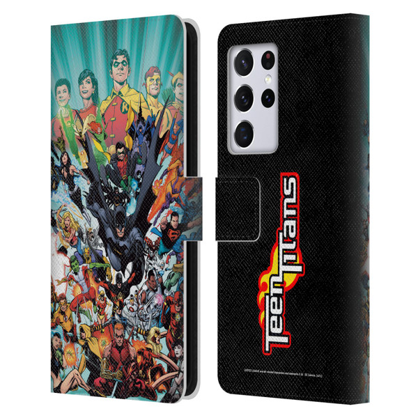 Justice League DC Comics Teen Titans Comic Art #100 Variant Leather Book Wallet Case Cover For Samsung Galaxy S21 Ultra 5G