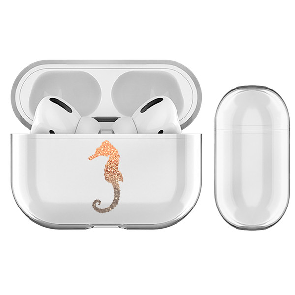 Monika Strigel Champagne Gold Sea Horse Clear Hard Crystal Cover for Apple AirPods Pro Charging Case