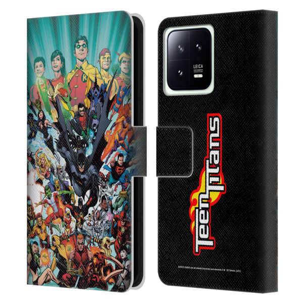 Justice League DC Comics Teen Titans Comic Art #100 Variant Leather Book Wallet Case Cover For Xiaomi 13 5G