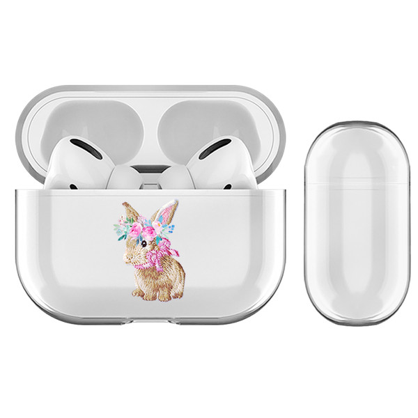 Monika Strigel Cute Pastel Friends Bunny Clear Hard Crystal Cover for Apple AirPods Pro Charging Case