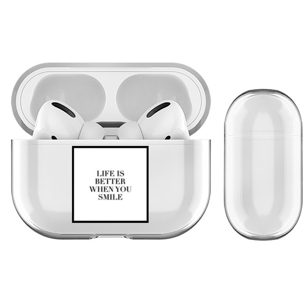 Monika Strigel Fashion Typo Smile Clear Hard Crystal Cover for Apple AirPods Pro Charging Case
