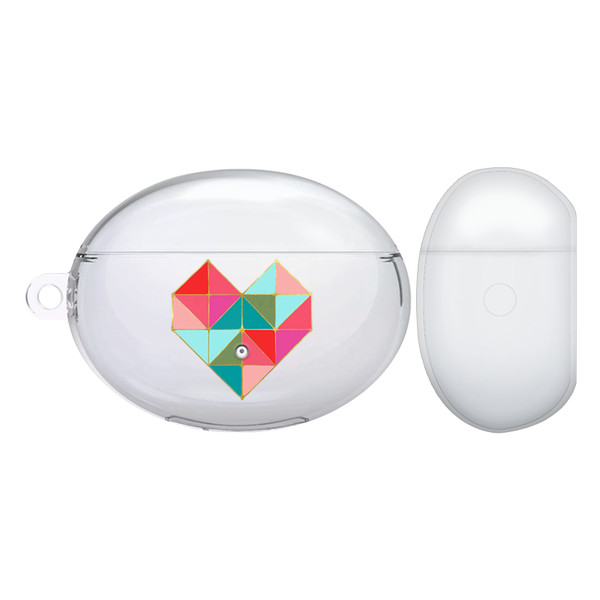 Monika Strigel Geo Hearts Colourful Clear Hard Crystal Cover for Huawei Freebuds 4