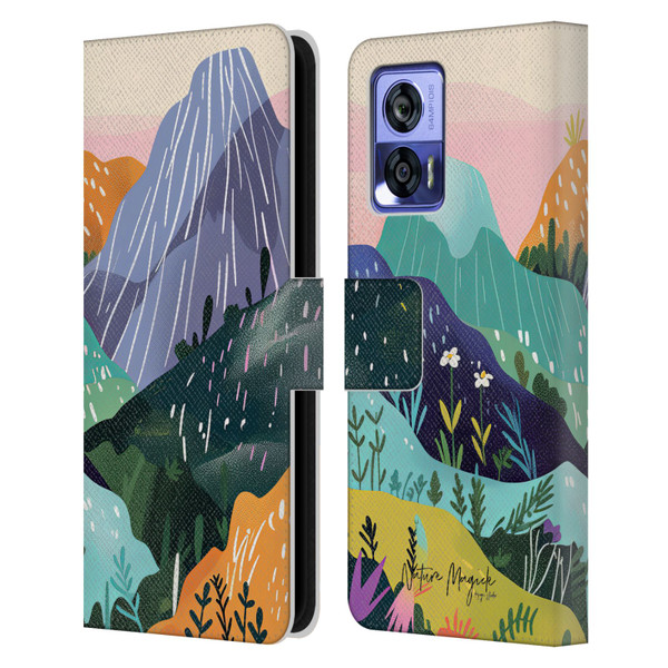 Nature Magick Fascinating Hills Colors Leather Book Wallet Case Cover For Motorola Edge 30 Neo 5G