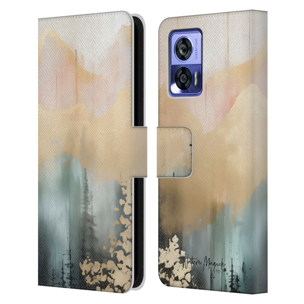 Nature Magick Fascinating Hills Watercolor Leather Book Wallet Case Cover For Motorola Edge 30 Neo 5G