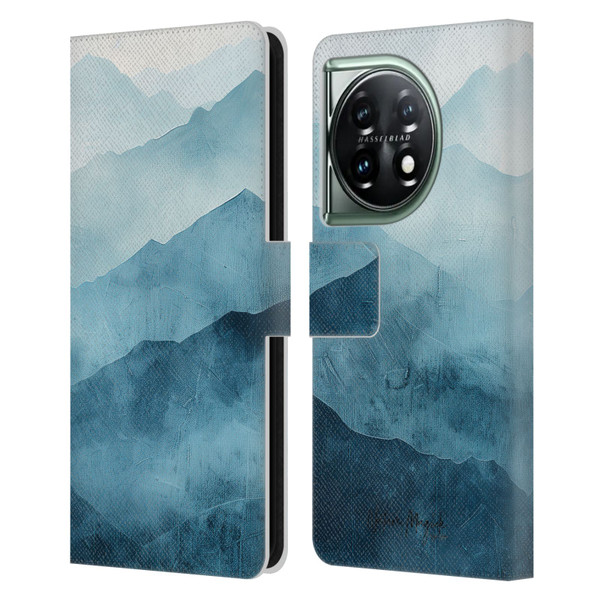 Nature Magick Fascinating Hills Blue Range Leather Book Wallet Case Cover For OnePlus 11 5G