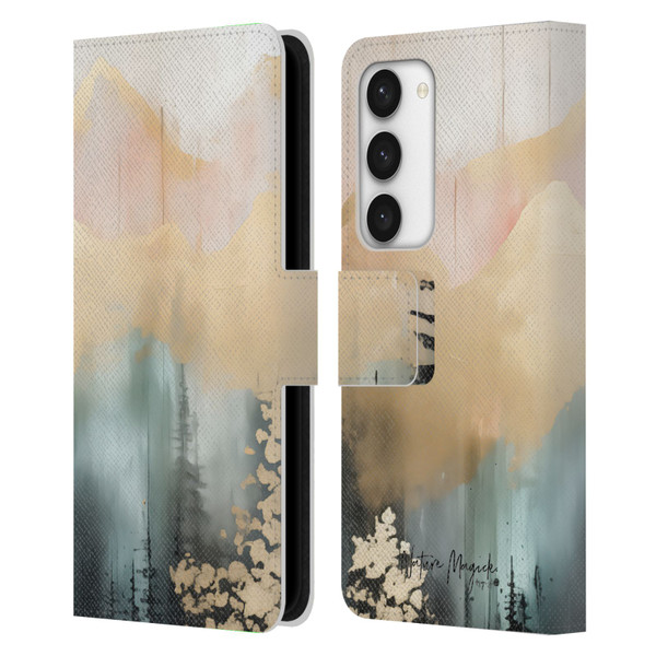 Nature Magick Fascinating Hills Watercolor Leather Book Wallet Case Cover For Samsung Galaxy S23 5G