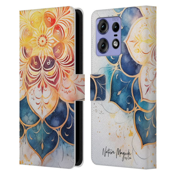 Nature Magick Lush Ring Wealth Leather Book Wallet Case Cover For Motorola Edge 50 Pro