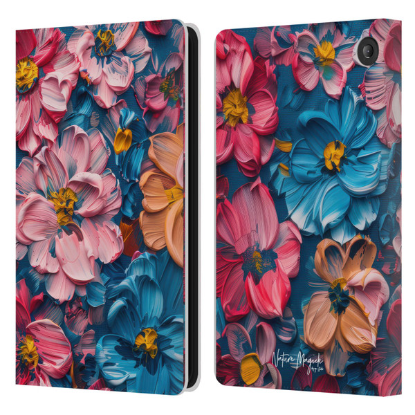 Nature Magick Paint Blobs Elegant Leather Book Wallet Case Cover For Amazon Fire 7 2022