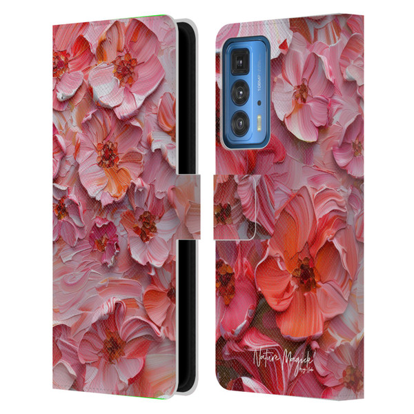 Nature Magick Paint Blobs Poppy Leather Book Wallet Case Cover For Motorola Edge (2022)