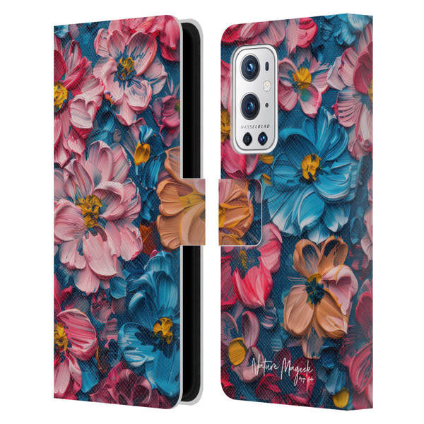 Nature Magick Paint Blobs Elegant Leather Book Wallet Case Cover For OnePlus 9 Pro