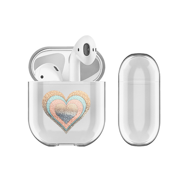 Monika Strigel Heart In Heart Pastel Blush Clear Hard Crystal Cover for Apple AirPods 1 1st Gen / 2 2nd Gen Charging Case