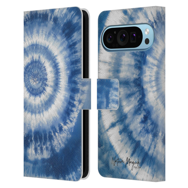 Nature Magick Shibori Tie Dye Center Leather Book Wallet Case Cover For Google Pixel 9 / Pixel 9 Pro