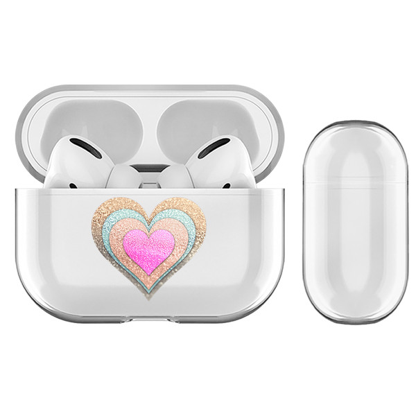 Monika Strigel Heart In Heart Pastel Pink Clear Hard Crystal Cover for Apple AirPods Pro Charging Case