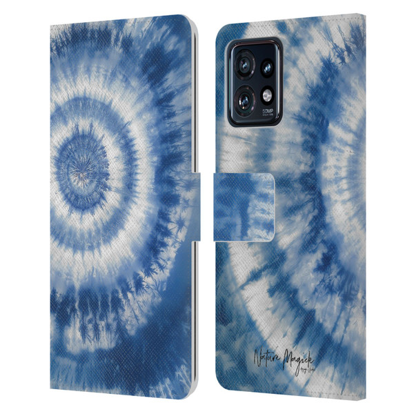 Nature Magick Shibori Tie Dye Center Leather Book Wallet Case Cover For Motorola Moto Edge 40 Pro/Plus 2023