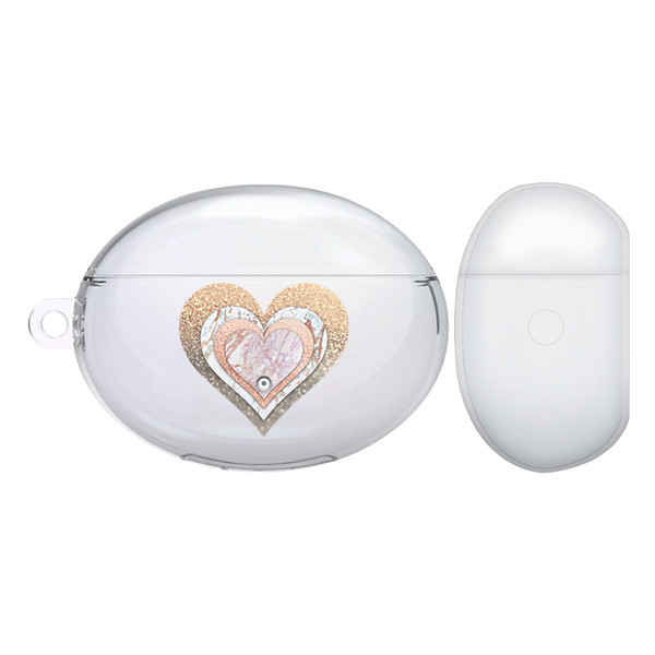 Monika Strigel Heart In Heart Pastel Marble Clear Hard Crystal Cover for Huawei Freebuds 4