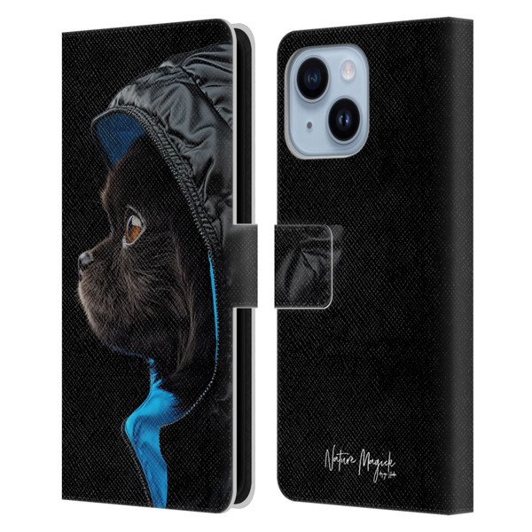 Nature Magick Various Collection Pup Stare Leather Book Wallet Case Cover For Apple iPhone 14 Plus